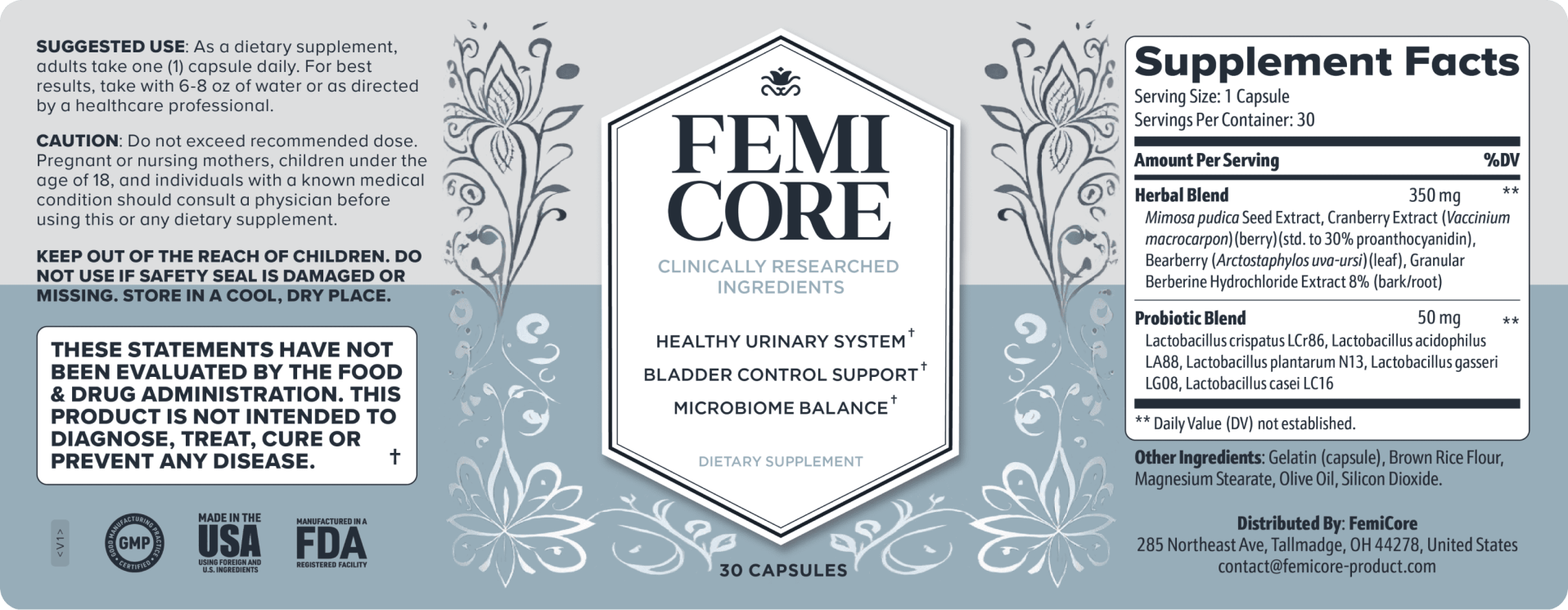 femicore-suppliment-facts